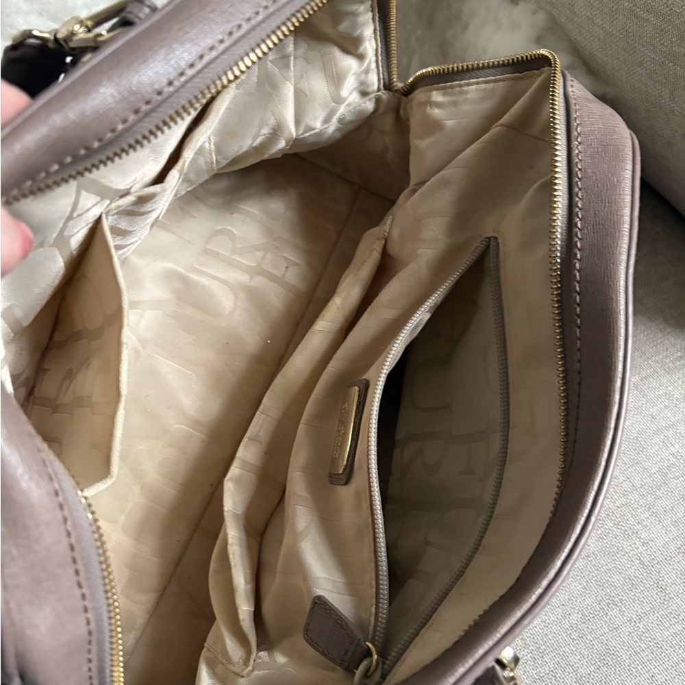 Furla Taupe Brown Saffiano Leather Satchel - Picture 8 of 8
